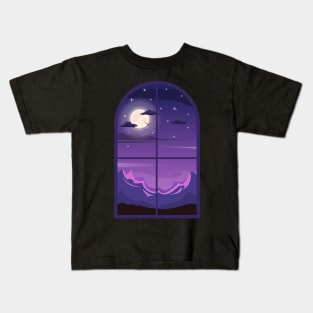 Night window view Kids T-Shirt